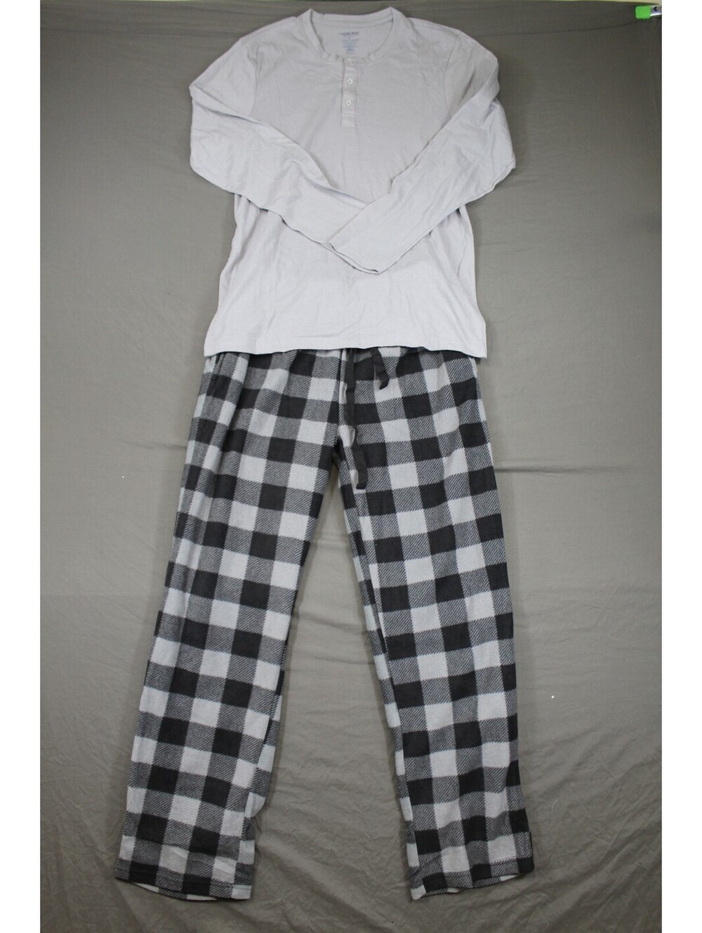 Cozy Cherokee Gray & Black Plaid Pajama Set - Size S